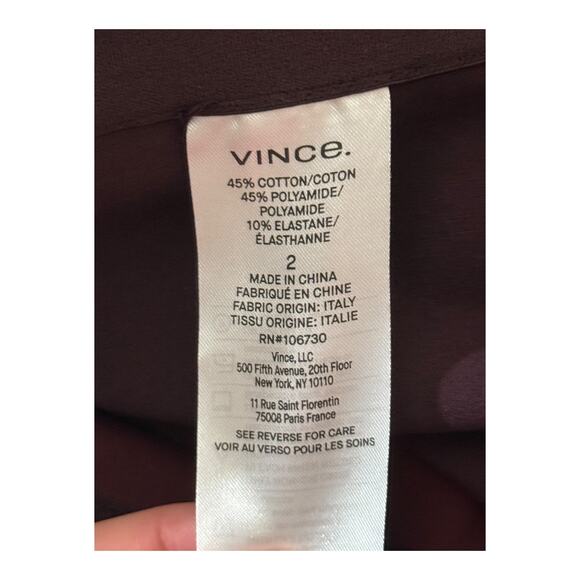 Vince Pants Mid-Rise Pintuck Crop Flare purple size 2 - Picture 6 of 7